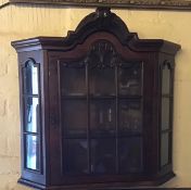 A 20th century Wall hanging display cabinet