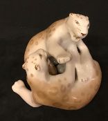 Bergmakn USSR Russian Fighting Snow Leopards Figurine