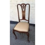 Antique Edwardian inlaid salon chair.