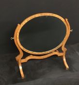 Antique Victorian oval toilet mirror.