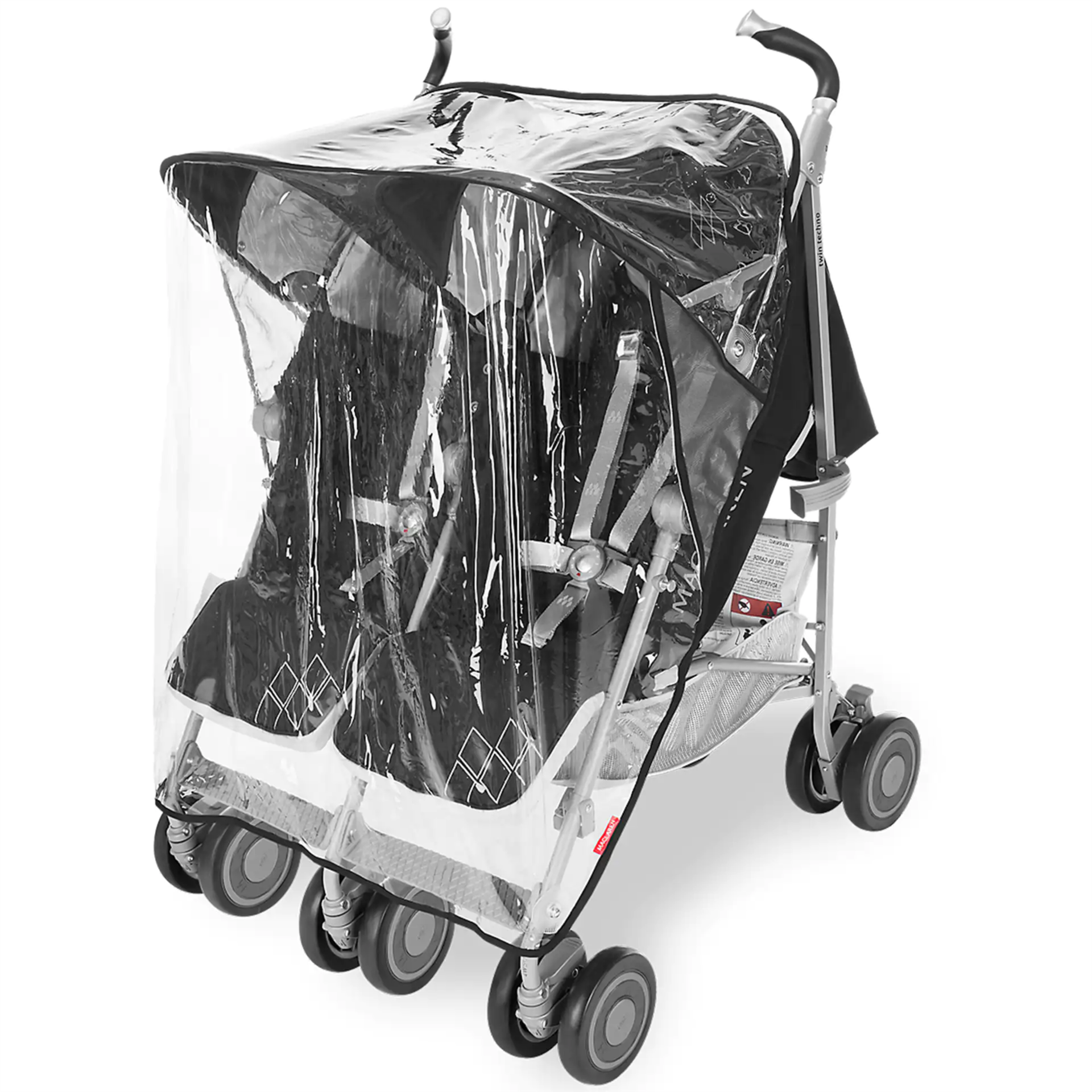 Maclaren Pushchair Twin Techno Black Built For Comfort/Performance For 2 Rrp £450 - Image 3 of 7