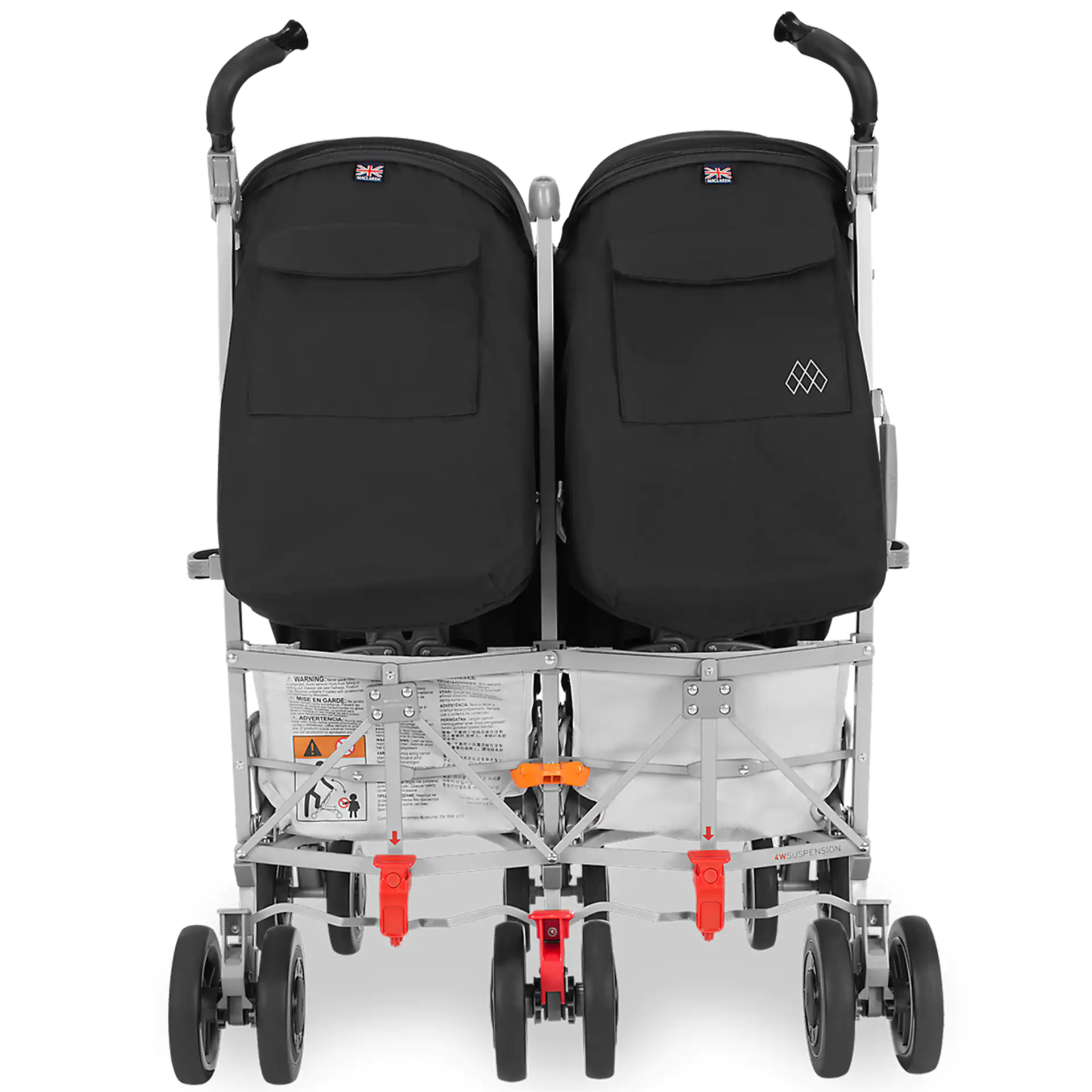 Maclaren Pushchair Twin Techno Black Built For Comfort/Performance For 2 - Image 4 of 7