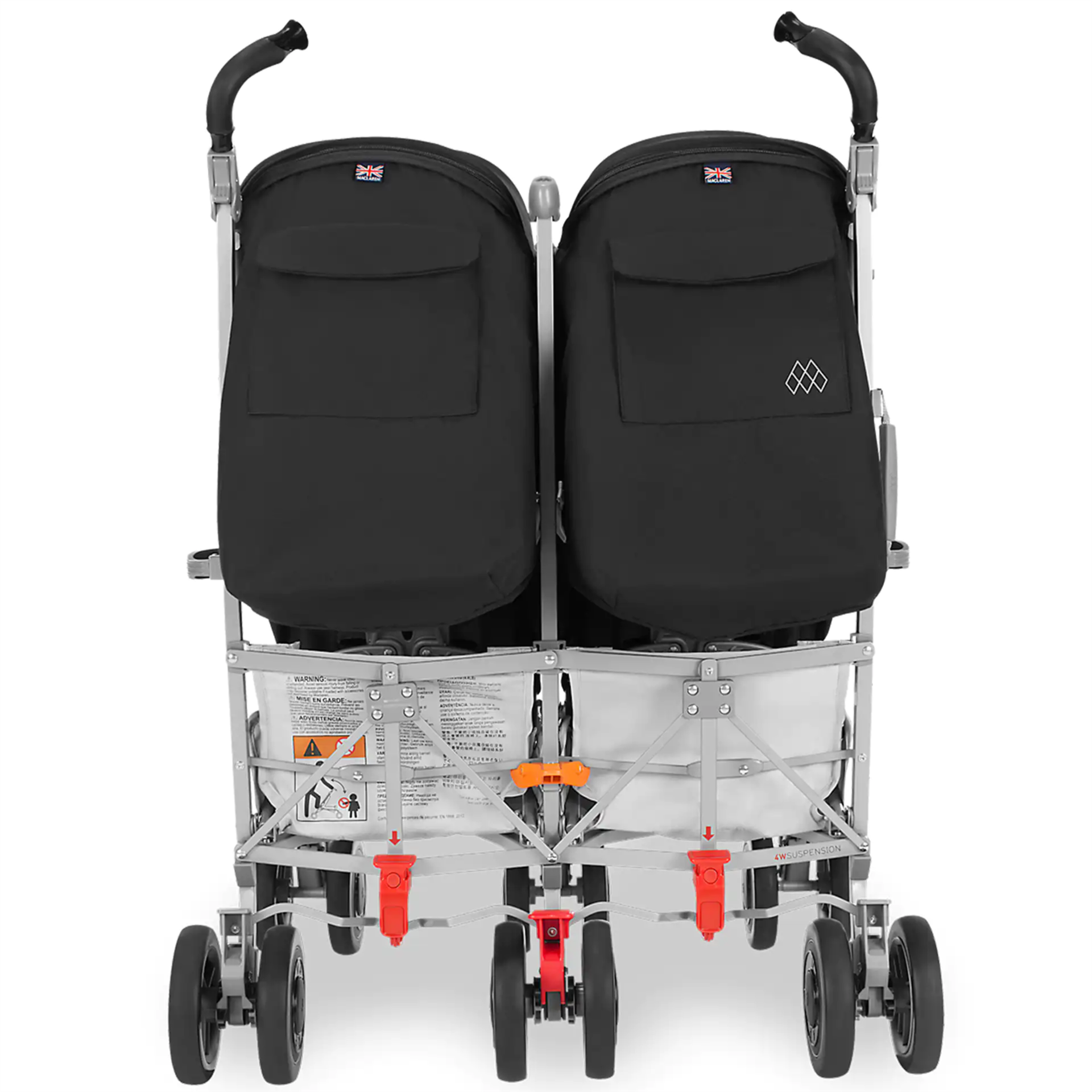 Maclaren Pushchair Twin Techno Black Built For Comfort/Performance For 2 Rrp £450 - Image 6 of 7