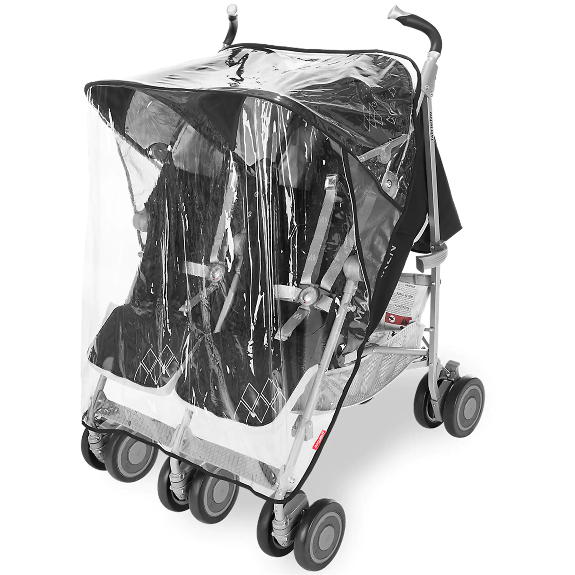 Maclaren Pushchair Twin Techno Black Built For Comfort/Performance For 2 - Image 7 of 7