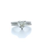 18ct White Gold Heart Shape Diamond Ring With Matching Band 2.22 (1.60) Carats