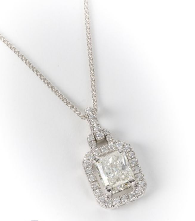 18ct White Gold Halo Set Pendant 2.39 Carats - Image 5 of 6