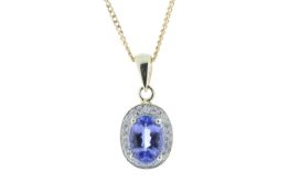 9ct Yellow Gold Diamond And Tanzanite Pendant