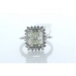 18ct White Gold Halo Set Ring 3.86 Carats