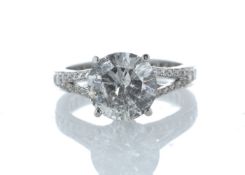 18ct White Gold Stone Set Shoulders Diamond Ring 3.67 Carats