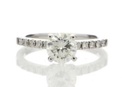 18ct White Gold Diamond Ring With Stone Set Shoulders 1.25 Carats