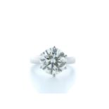 18ct White Gold Single Stone Prong Set Diamond Ring 6.10 Carats