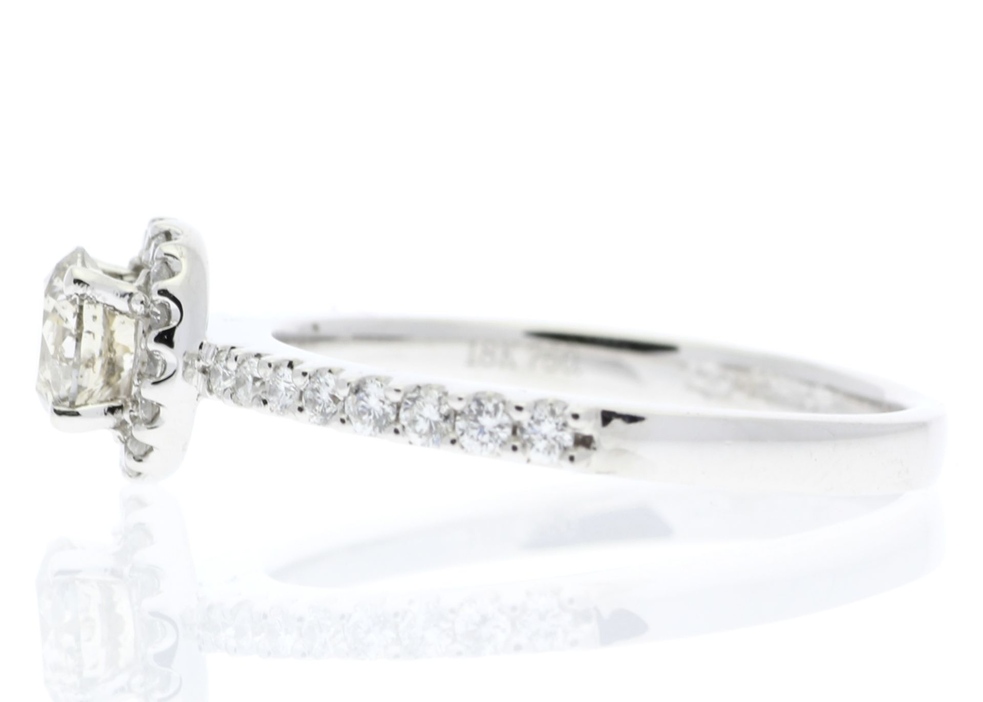 18ct White Gold Single Stone Halo Set With Stone Set Shoulders Diamond Ring (0.25) 0.52 Carats - Image 3 of 4