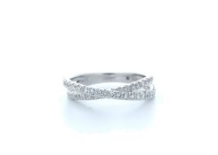 18ct White Gold Claw Set Semi Eternity Diamond Ring 0.73 Carats