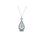 18ct White Gold Tree Shape Diamond Pendant 1.30 Carats