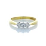 9ct Yellow Gold Three Stone Claw Set Diamond Ring 0.25 Carats