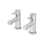 (REF14) Lazu Basin Pillar Tap. This contemporary style chrome basin tap from the Lazu collectio...