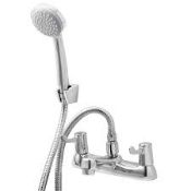 (Q4) Netley Chrome plated Universal bath shower mixer tap. This traditional style chrome bath s...