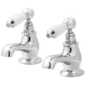 (REF13) BREAN PILLAR BATH TAPS. 1/4 Turn Suitable for High & Low Pressure Systems Chrome Was...