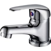 (REF22) Arborg 1 Lever Basin mixer tap. This traditional style chrome single lever basin mixer ...