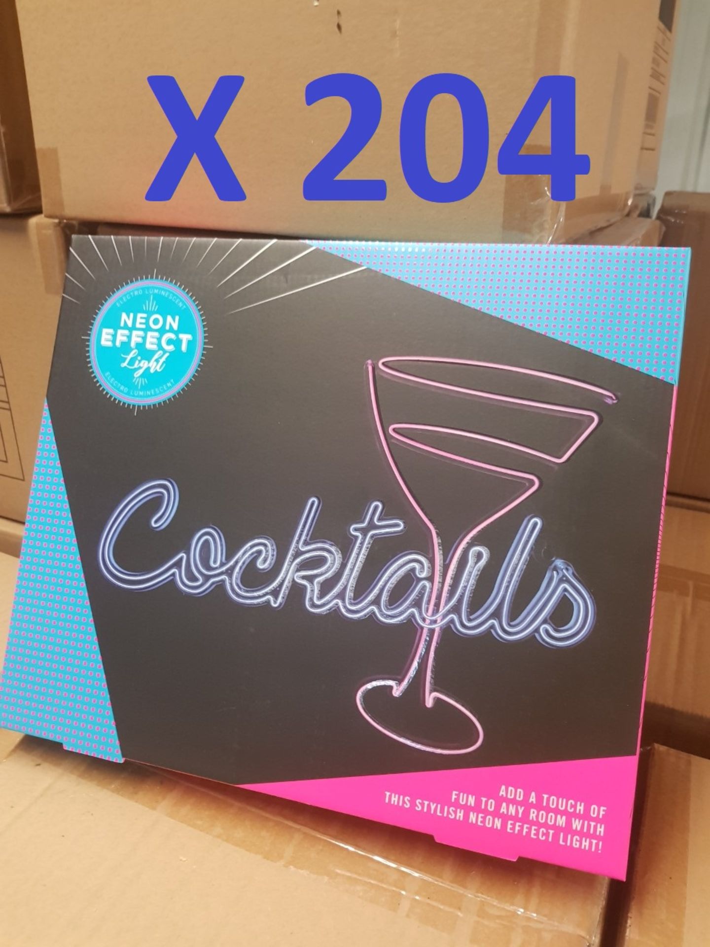204 x Multi-Function LED Cocktail Signs RRP £3060