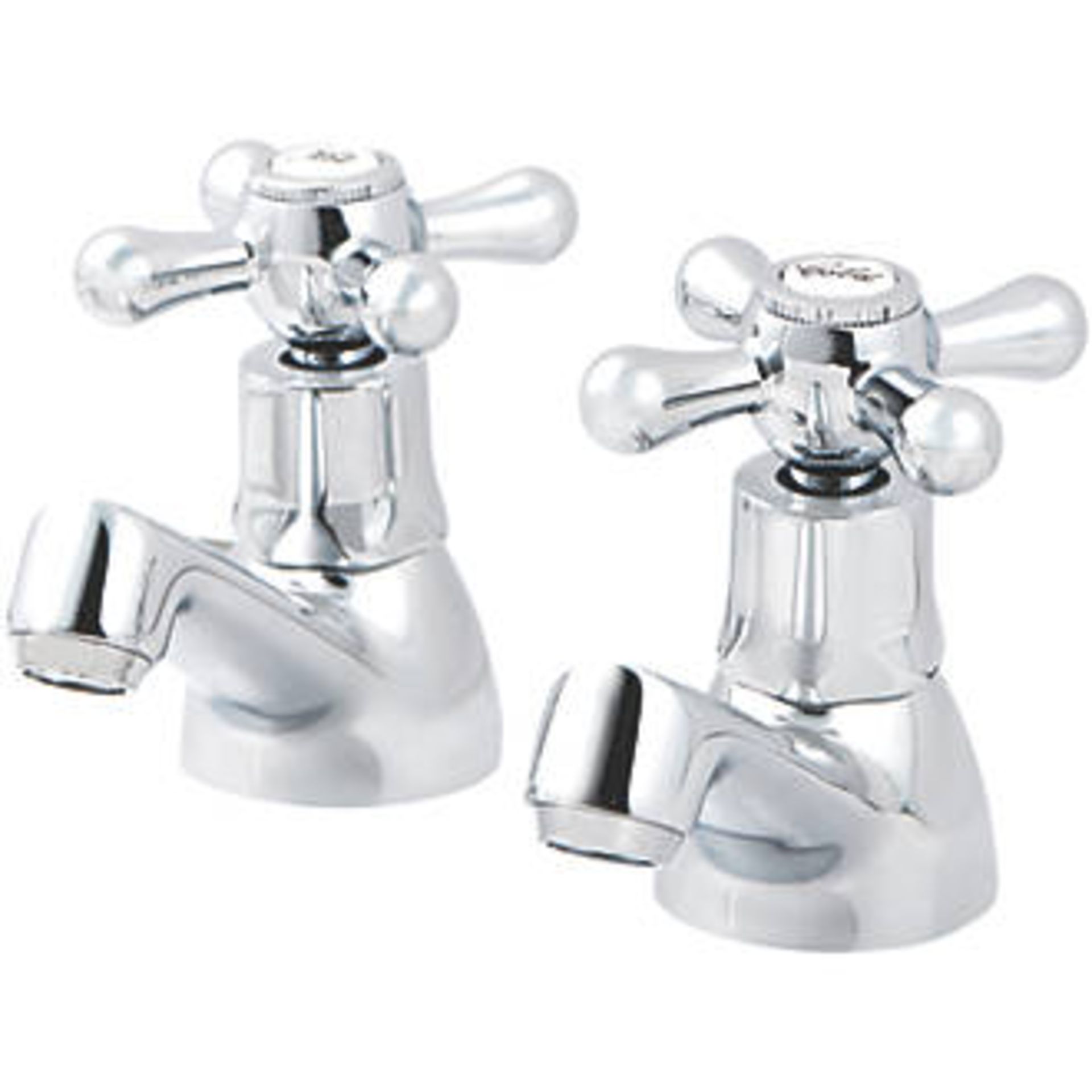 (Q12) ETEL BASIN PILLAR TAPS. 1/4 Turn Suitable for High & Low Pressure Systems Chrome Waste...
