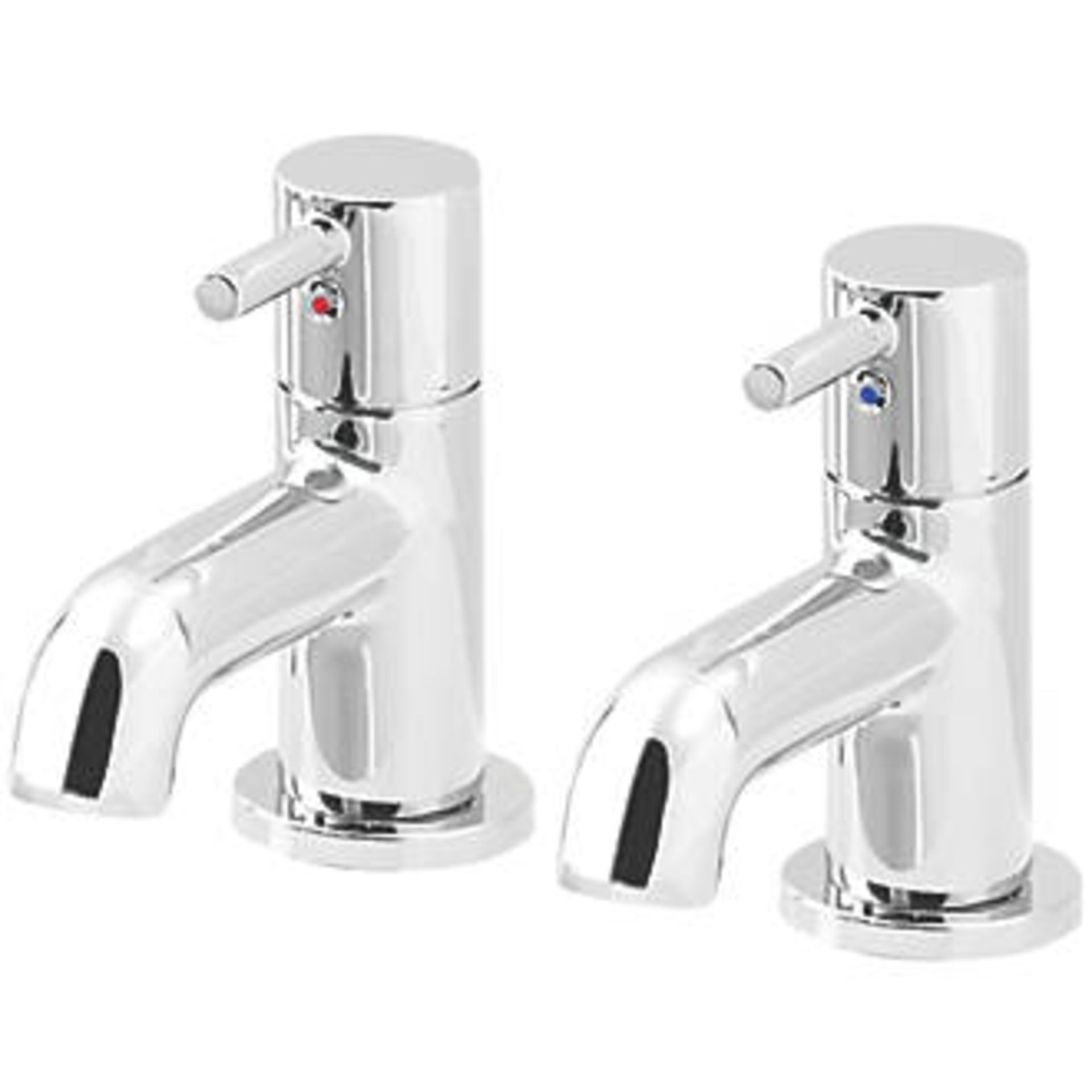 (KH12) Hoffell Basin Pillar Tap. This contemporary style chrome basin tap from the Hoffell coll...