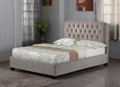 Brand new boxed 4.6 (double) messidy bedstead in light brown/tan