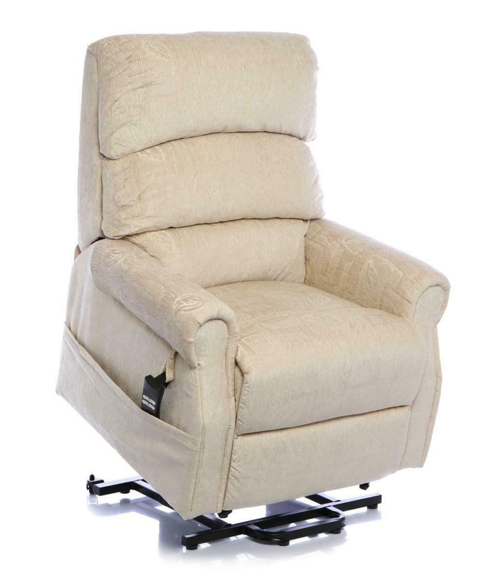 Brand new boxed Augusta dual motor rise/recline electric chair in beige fabric