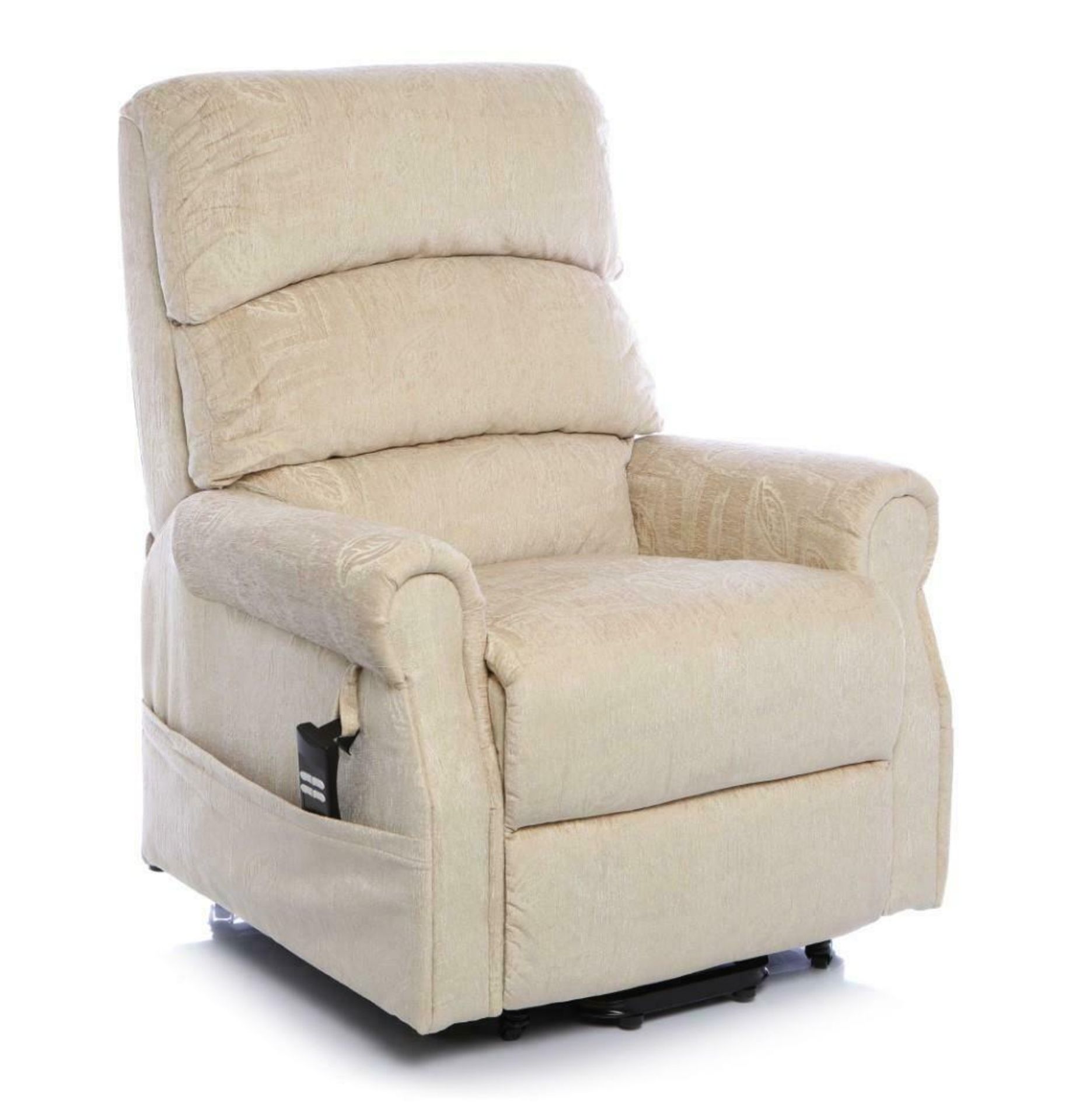 Brand new boxed Augusta dual motor rise/recline electric chair in beige fabric - Image 2 of 2