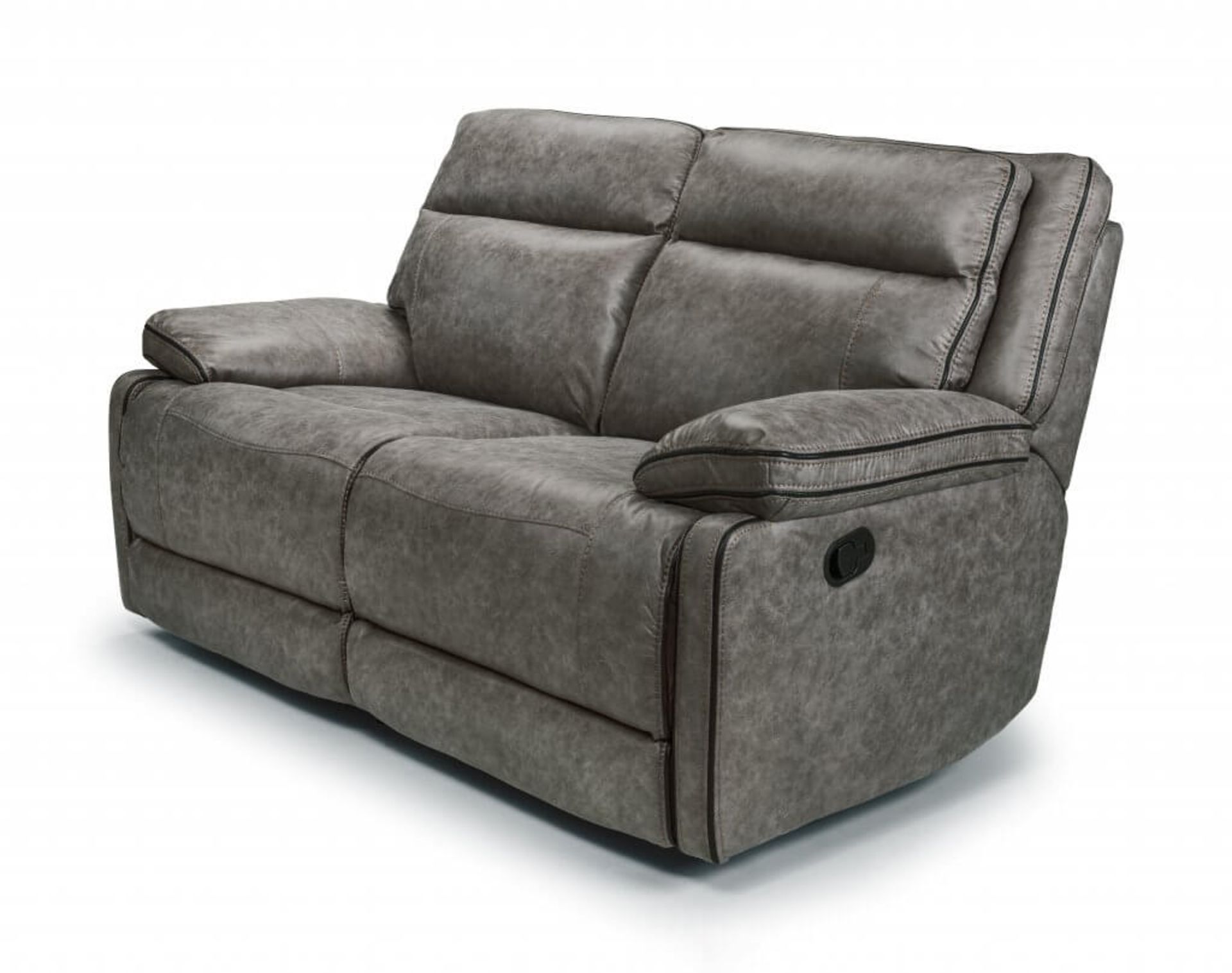 Brand new boxed Cheltenham dark grey leather 2 seater manual reclining sofa