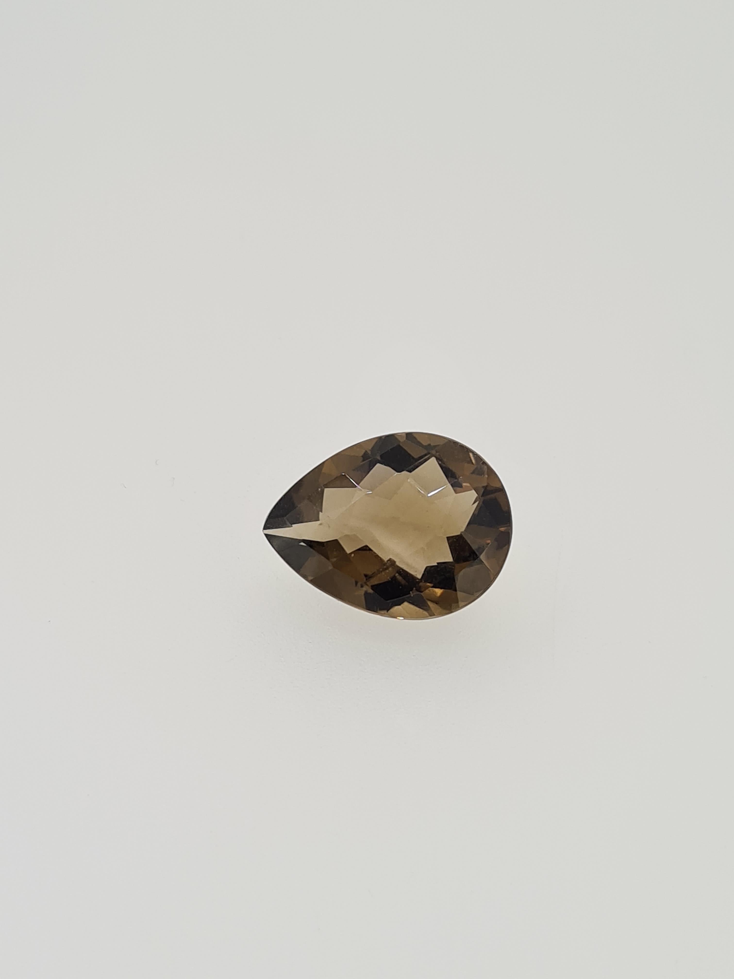 Smokey qaurtz pear cut gem stone - Image 4 of 4