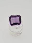 Amethyst step cut gem stone