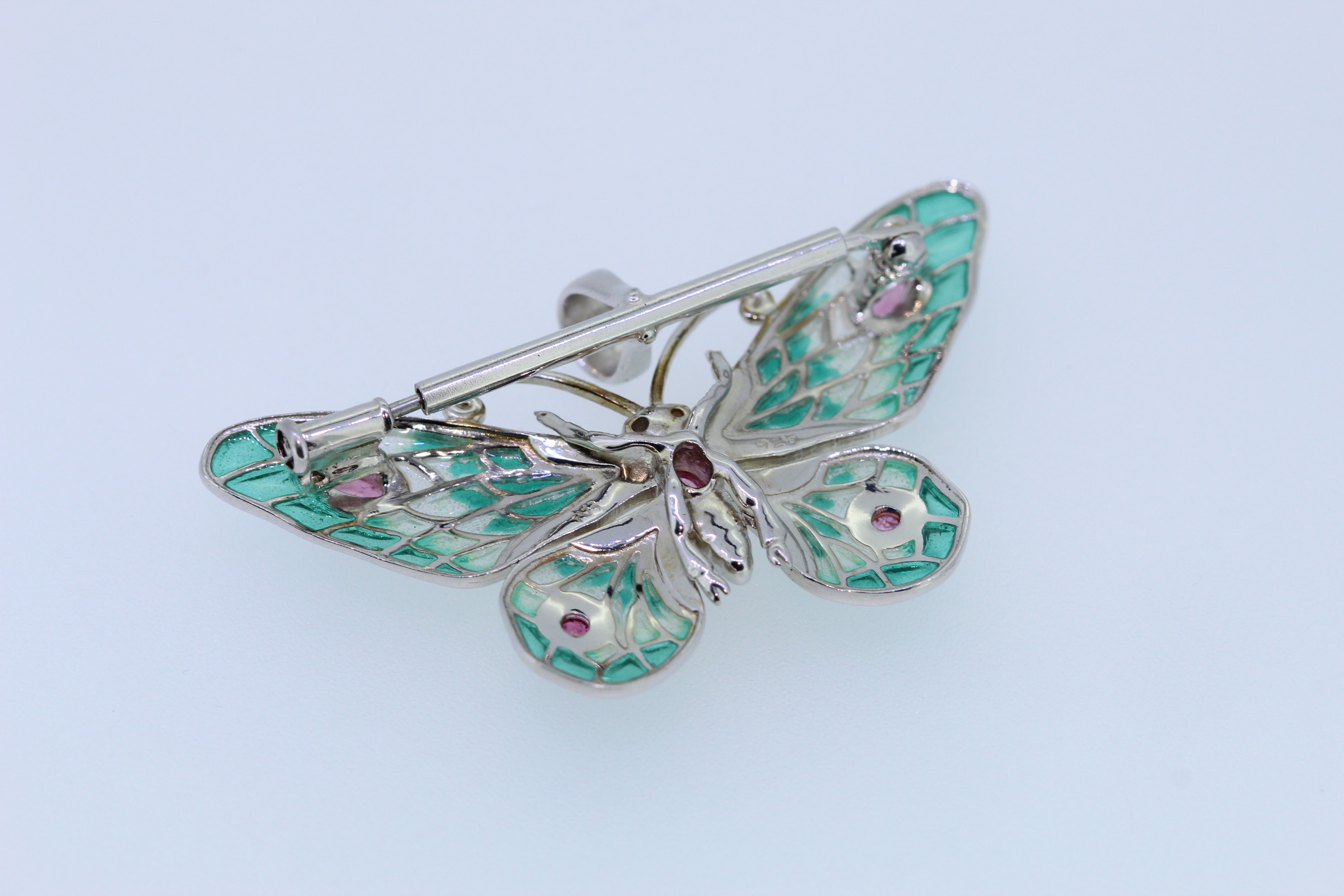 Nicole Barr Sterling Silver Enamelled Butterfly Broach And Pendant - Image 3 of 3