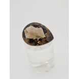 Smokey qaurtz pear cut gem stone