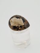 Smokey qaurtz pear cut gem stone