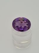 Amethyst oval cut gem stone