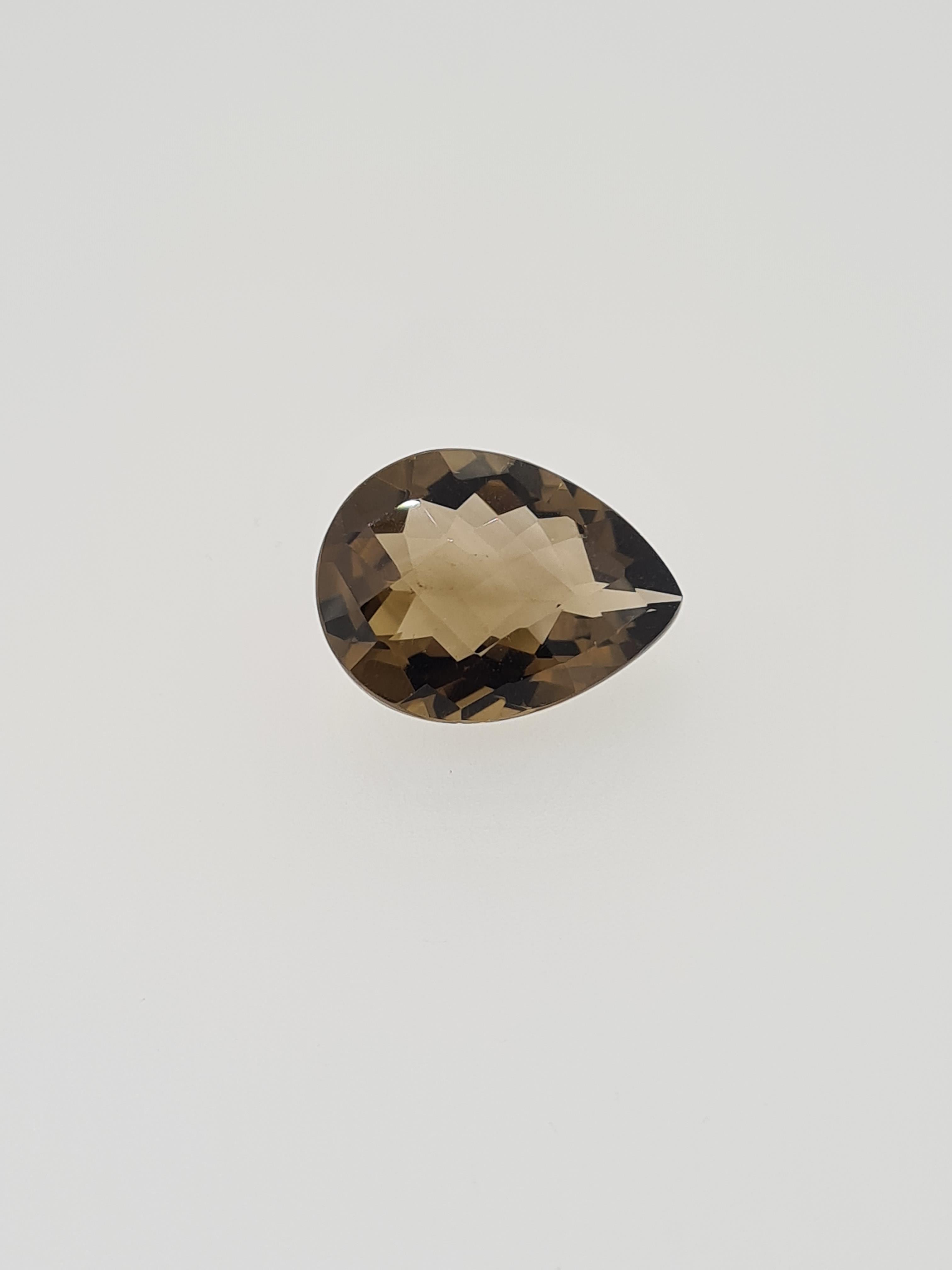 Smokey qaurtz pear cut gem stone - Image 2 of 4