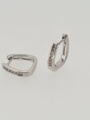 18ct white gold diamond set hinged earrings