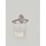 14 ct uk hallmark white gold diamond ring