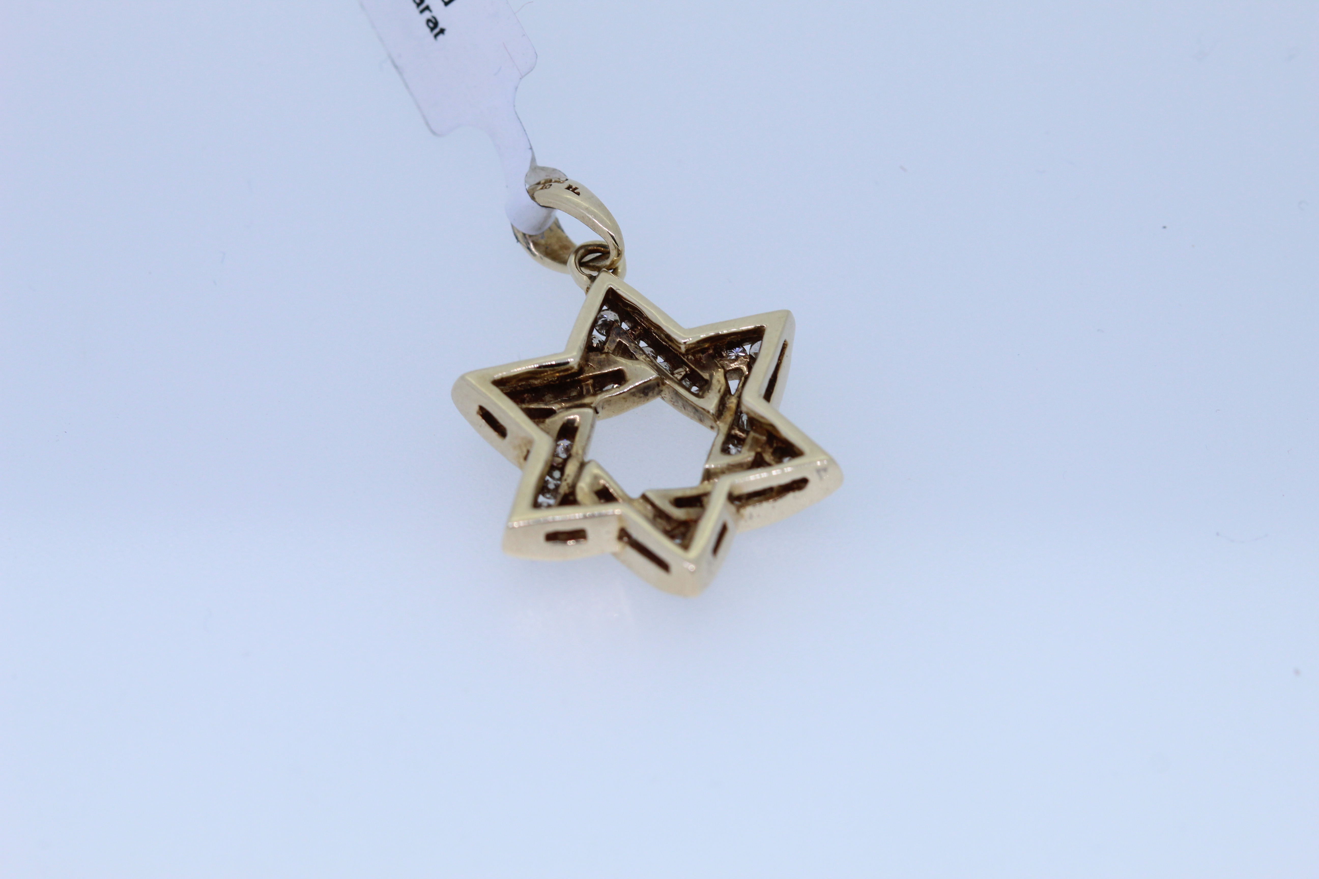 9ct Hallmark Yellow Gold Diamond Set Star Of David - Image 3 of 4