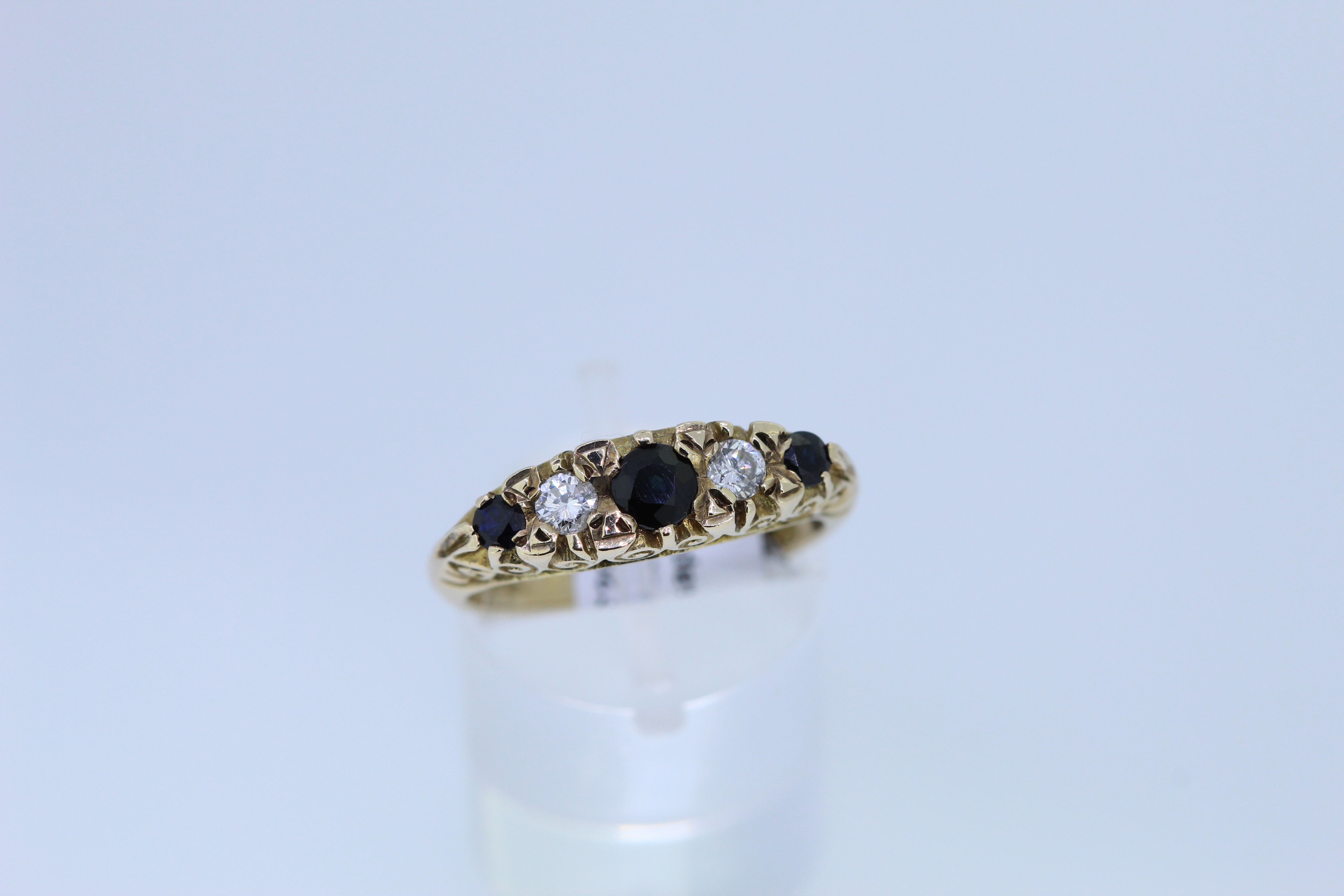 9ct Yellow Gold Sapphire And Diamond Ring