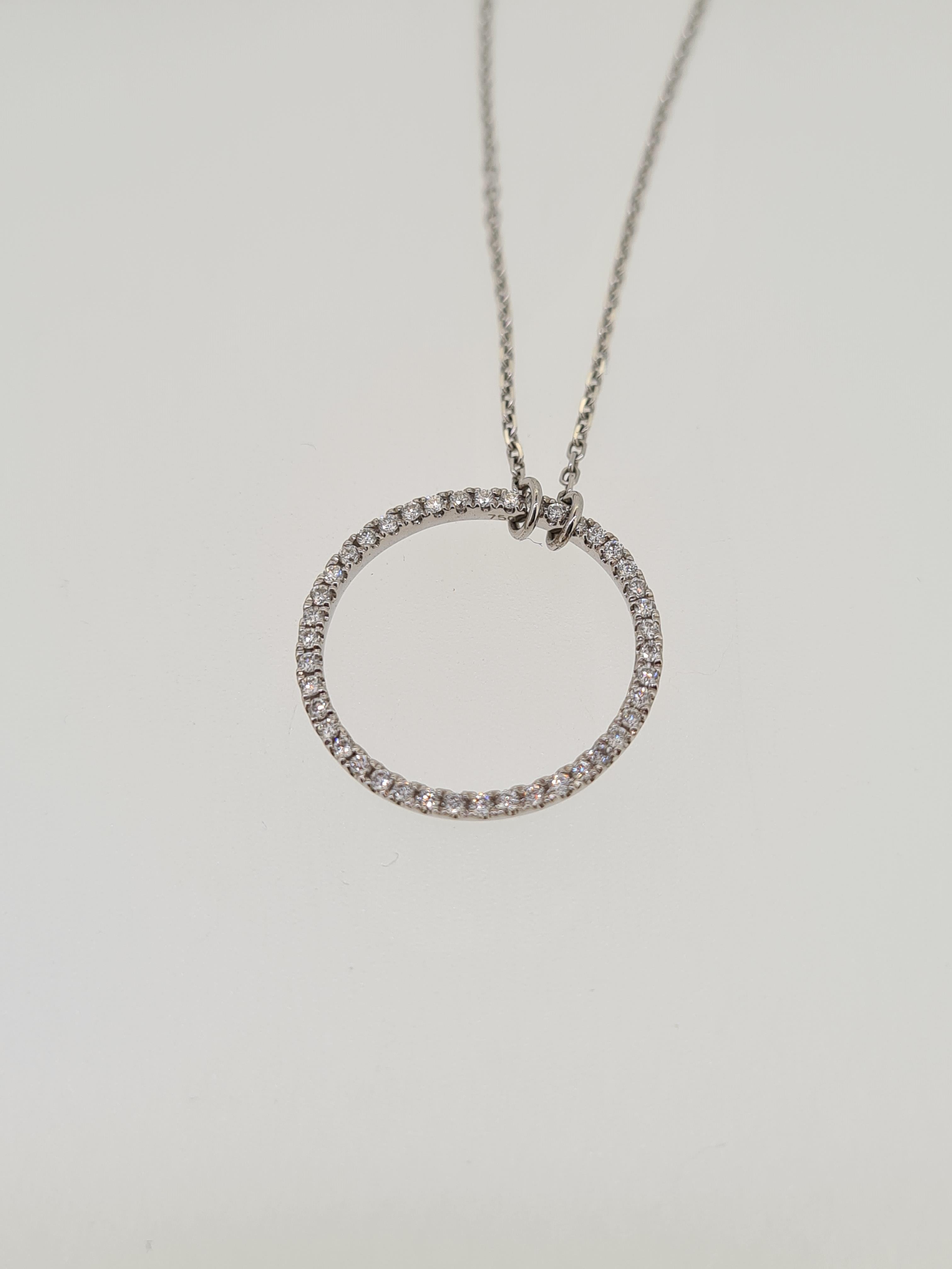 18ct white gold circle of life diamond necklace - Image 3 of 3