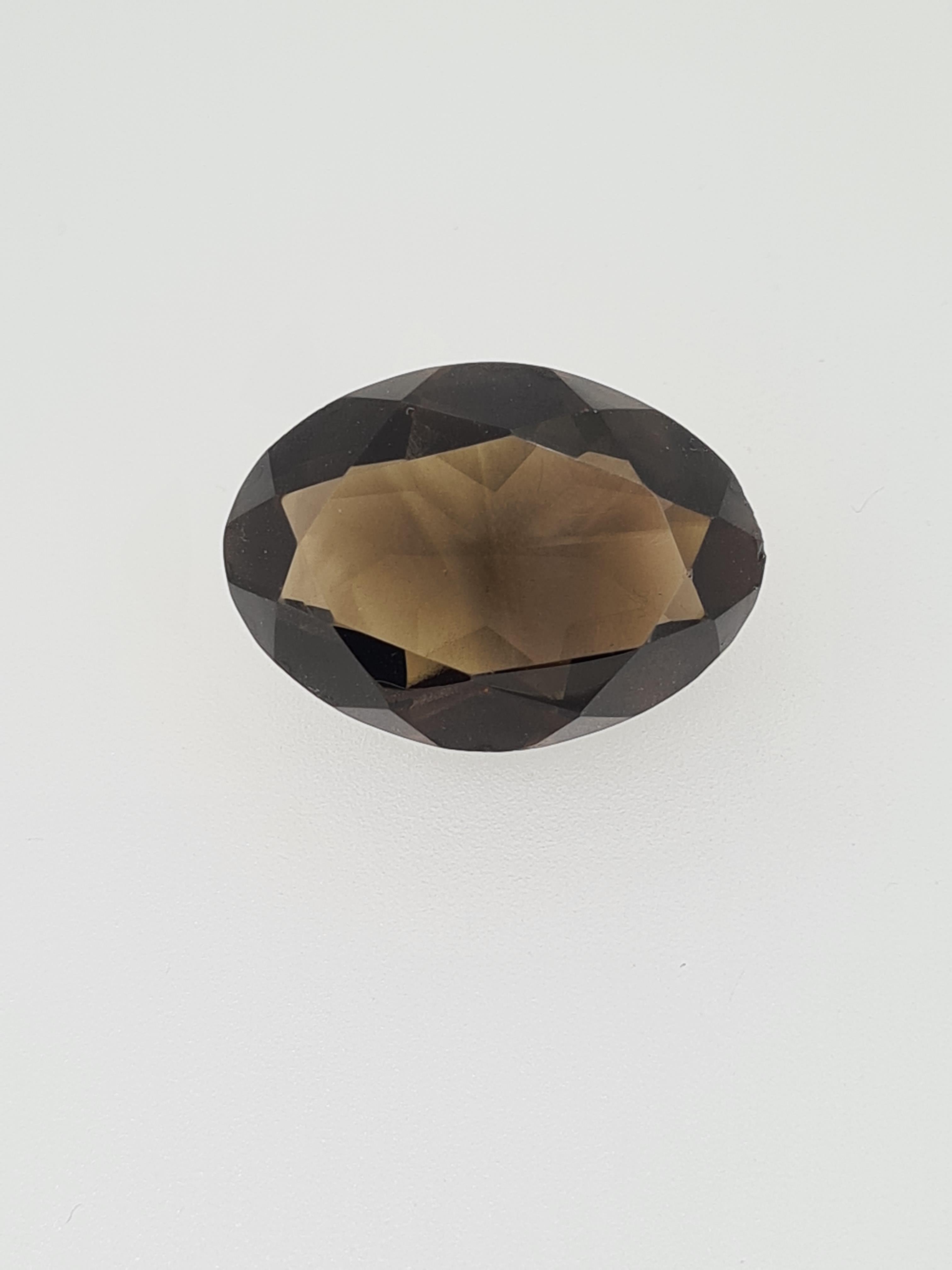 Smokey quartz oval cut gem stone - Image 3 of 4