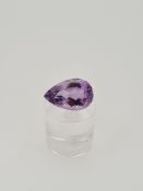 Amethyst pear cut gem stone