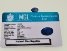 Sapphire oval cut gem stone