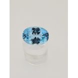 Blue topaz oval cut gemstone