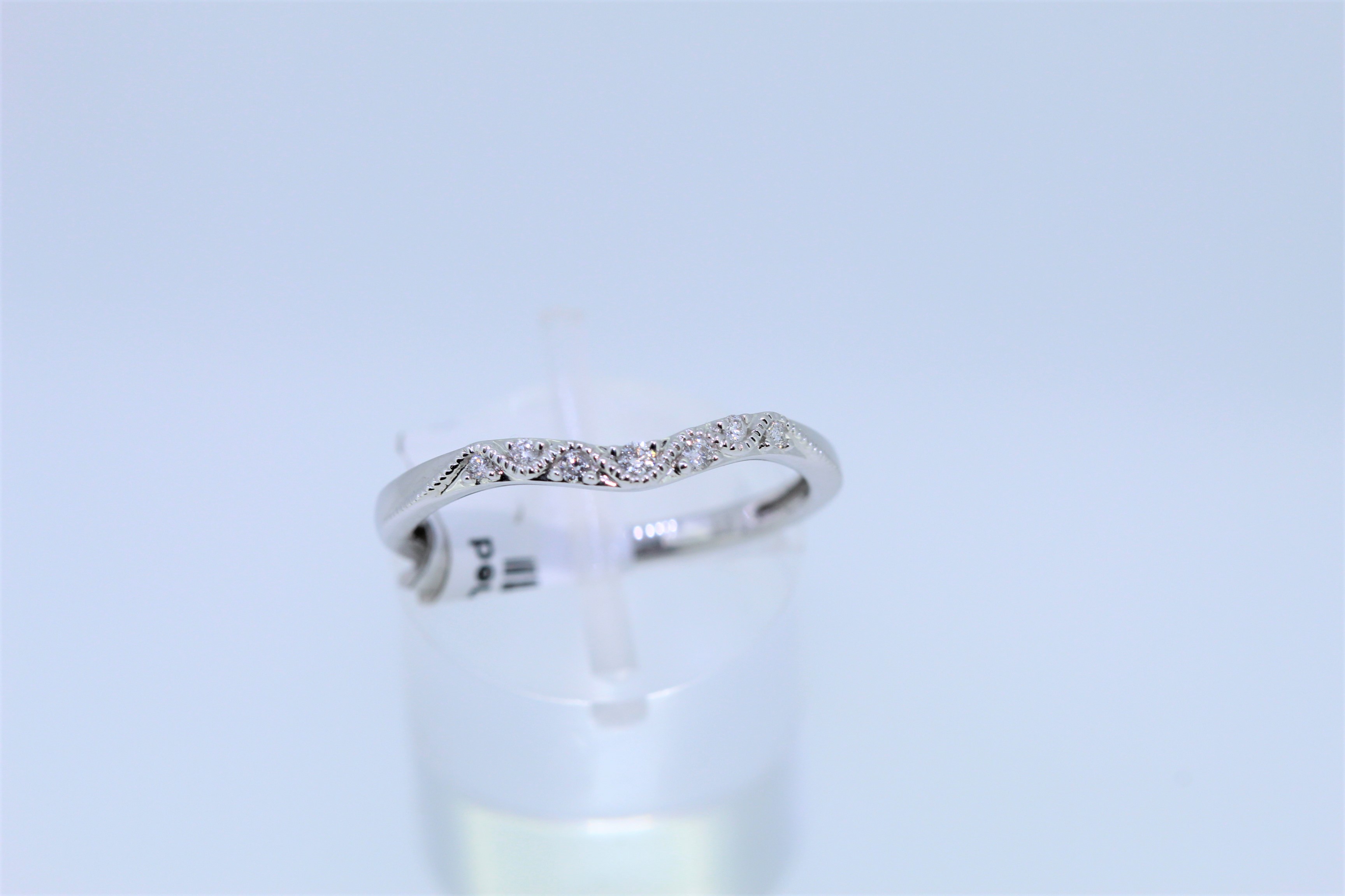 9k White Gold Diamond Set Gentle Wishbone Ring - Image 2 of 4