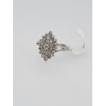 18ct white gold diamond cluster ring