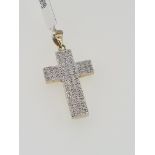 9ct uk hallmark diamond set cross