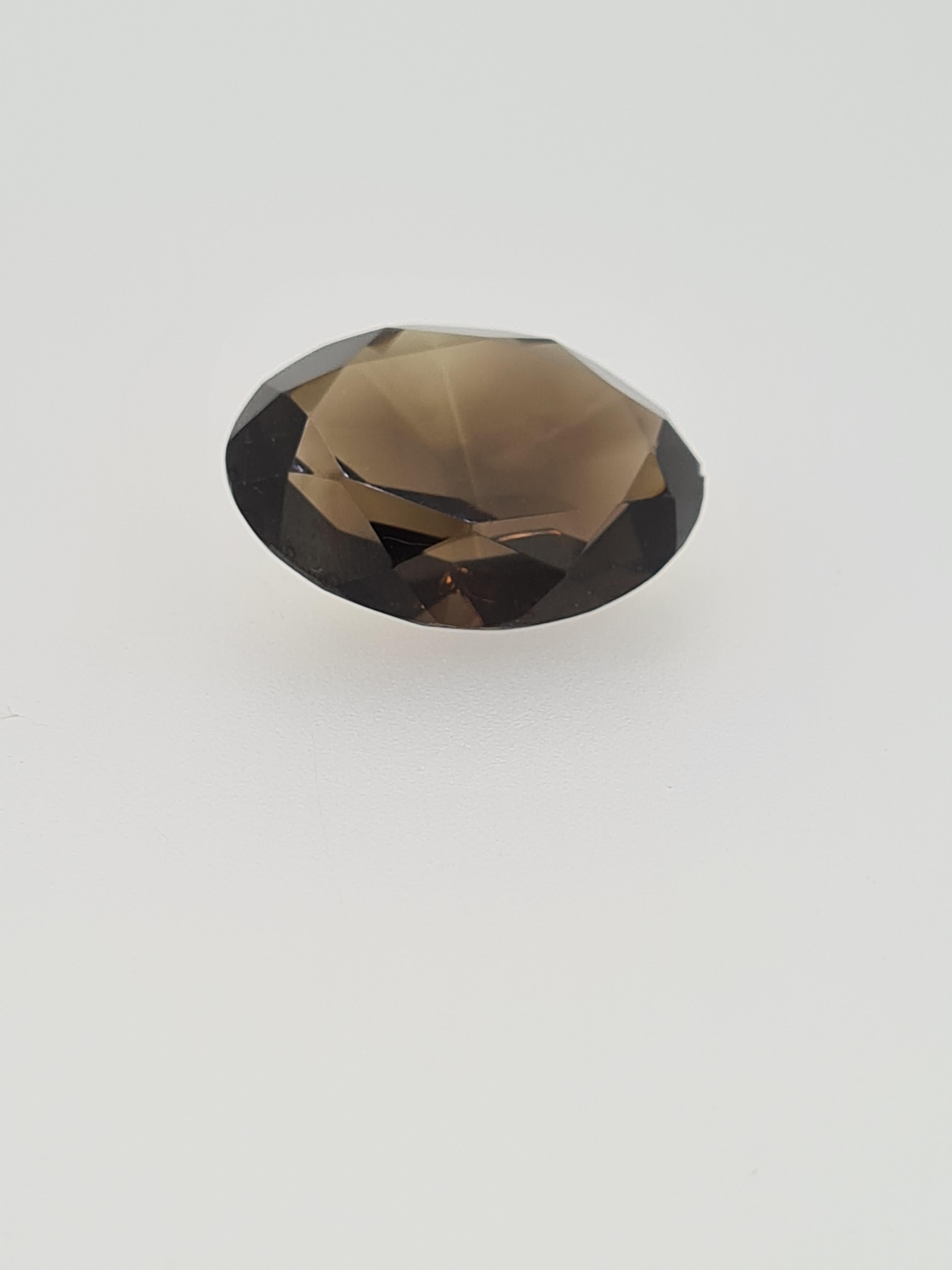 Smokey quartz oval cut gem stone - Image 4 of 4